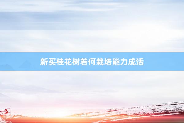 新买桂花树若何栽培能力成活